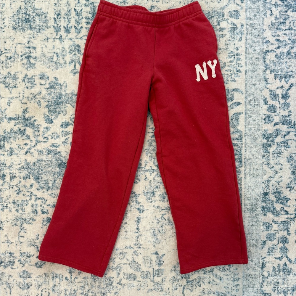 Red NY Pacsun Baggy Sweatpants